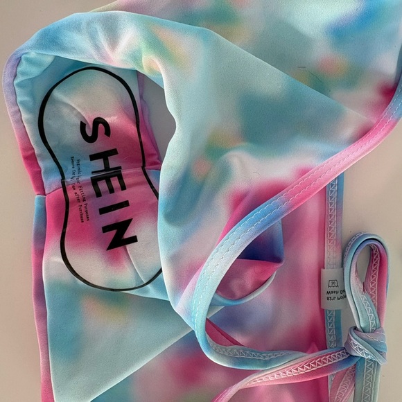 SHEIN Pastel Tie Dye Bikini Set Size L Never Worn - Picture 3 of 3
